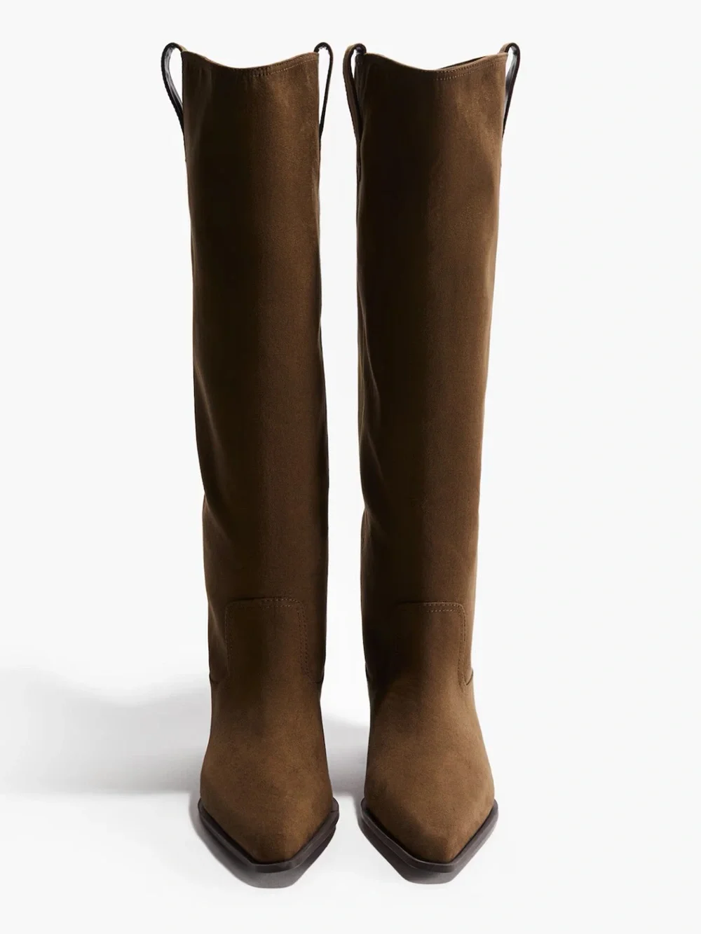 H&M Brown Suede Over-the-Knee Western Boot